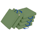 ECR4Kids SoftZone Floor Cushions Square Flexible Seating Hunter Green 6-Piece - Like New