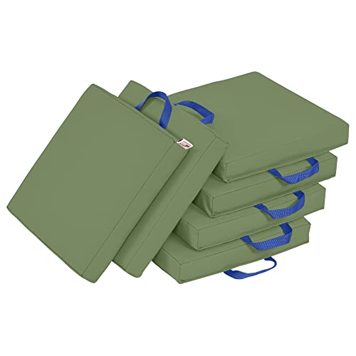 ECR4Kids SoftZone Floor Cushions Square Flexible Seating Hunter Green 6-Piece - Like New