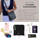 BAGGALLINI SECURTEX ANTI-THEFT CROSSBODY SMALL 8.25"W X 8.25"H BLACK - Brand New