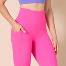 AMAZON ESSENTIALS WOMEN'S ACTIVE SCULPT CAPRI LEGGINGS - SIZE L - NEON PINK - Brand New