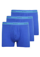 BLU ROCK MEN'S COTTON FLEX STRETCH BOXER BRIEFS-3 PACK SIZE MEDIUM - MEDIUM BLUE - Brand New