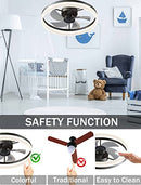 Ceviept Low Profile Ceiling Fan Light Remote Control Flush Mount - Black - Brand New