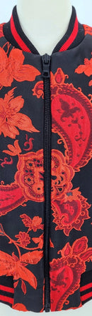 ALICE + OLIVIA LONNIE BOMBER JACKET - SIZE: WOMEN S - RED/BLACK - Brand New