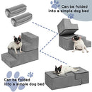 Sturdy Detachable 4-Step Memory Foam Dog Stairs, B0BL74P5W5-NEW - Brand New