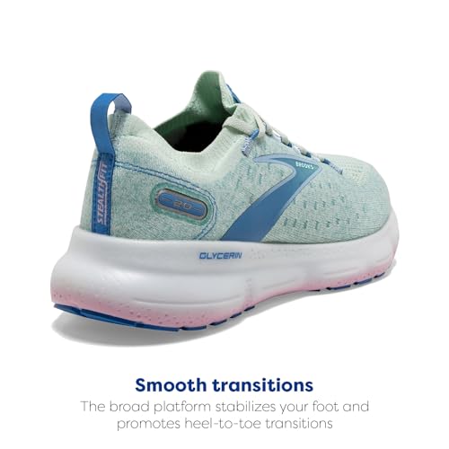 BROOKS WOMEN’S GLYCERIN STEALTHFIT 20 NEUTRAL RUNNING SHOE SIZE 11 BLUEGRASS - Like New