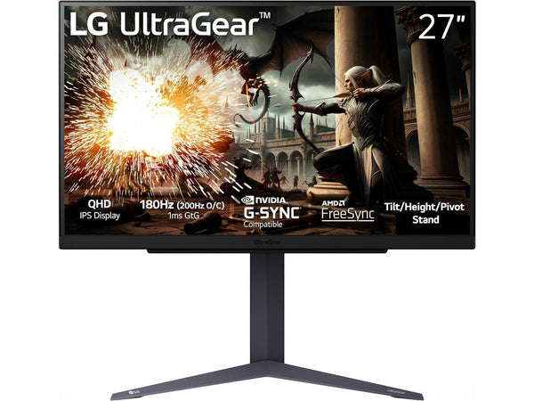 LG - UltraGear 27" IPS LED 180Hz 1-ms NVIDIA G-SYNC Compatible and AMD Freesync
