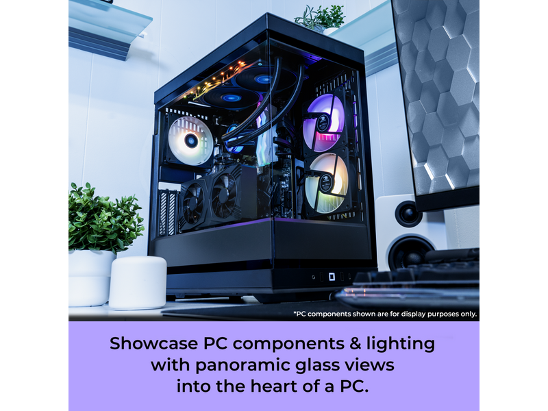 iBUYPOWER Y40 PRO Black Gaming PC Desktop - AMD Ryzen 7 9800X3D - AMD Radeon RX