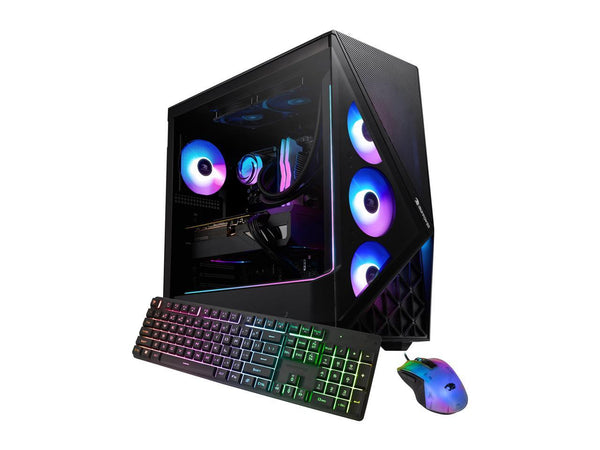 iBUYPOWER Slate 9 Black Gaming PC Desktop - AMD Ryzen 7 7800X3D - AMD Radeon RX