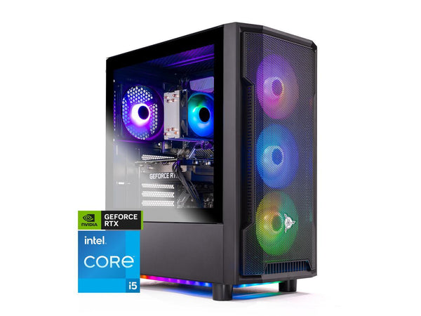 Skytech Shadow Gaming PC Desktop, Intel i5 12400F 2.5 GHz (4.4GHz Turbo), NVIDIA