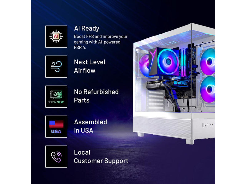 Skytech Gaming Azure 3 Desktop PC, Ryzen 7 7700 3.8 GHz (5.3GHz Turbo), AMD RX