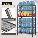 REIBII 6-Tier Storage Shelves Metal Shelving Load 1000 LBS B0C77LMMY2 - Black - Brand New