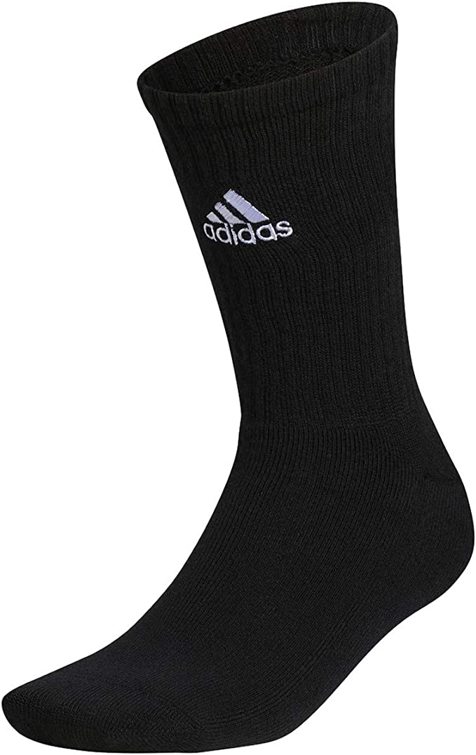 273962 Adidas Men's Team Crew King Size Socks 6 Pairs Black 4XL Like New