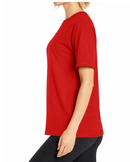BLUE ICE WOMEN'S LOOSE FIT SHORT SLEEVE CREW NECK SOLID TEE SIZE: WOMEN L - RED - Like New