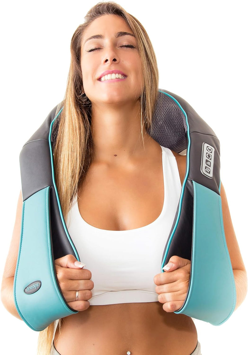 InvoSpa Shiatsu Neck and Back Massager with Heat JC-668 - BLUE/BLACK - Like New