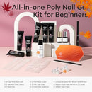 Modelones Poly Extension Gel Nail Kit 6 Colors 8 W Nail Lamp Brown Red Gel -NEW - Brand New