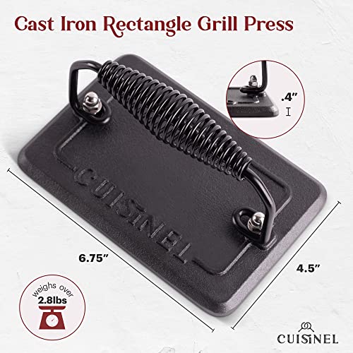 Cuisinel Grill Press Cast Iron Burger Press for Burger Press - Gray - Like New