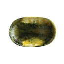 CREATIVE CO-OP OVAL MARBLED RESIN DECORATIVE BOWL - OLIVE GREEN - Like New