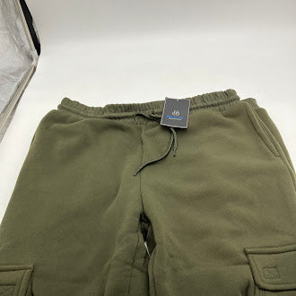 BLUE ICE MENS CARGO JOGGER SWEATPANTS - SIZE: MEN L - OLIVE - Brand New