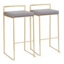 LUMISOURCE FUJI STACKER BAR STOOL BAR CHAIRS BAR STOOLS SET OF 2 FAUX LEATHER - Like New