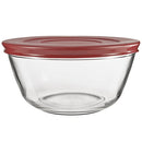 Anchor Hocking 91858 Glass Mixing Bowls with Lids Cherry 4 Quart Set of 2 -New - Brand New
