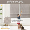Madison Park Roman Shade, Room Darkening Blind Cordless, 33x64, Sheen Taupe - Brand New