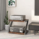 HUANUO PRINTER STAND, DESKTOP PRINTER STAND WITH 2 TIER WOOD STORAGE - BROWN - Like New