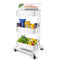 Homchwell 3 Tier Metal Utility Rolling Cart with Lockable Wheels, Multifunction - Like New