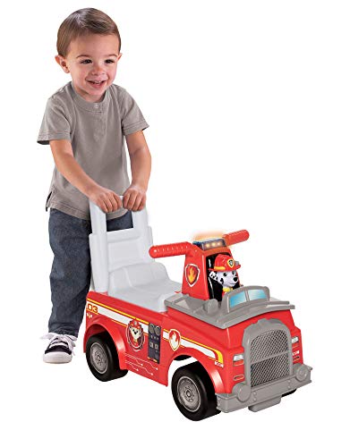 PAW PATROL RIDE ON MARSHALL FIRE TRUCK RIDE-ON LIGHTS/SOUNDS 95381-RED - RED - Like New
