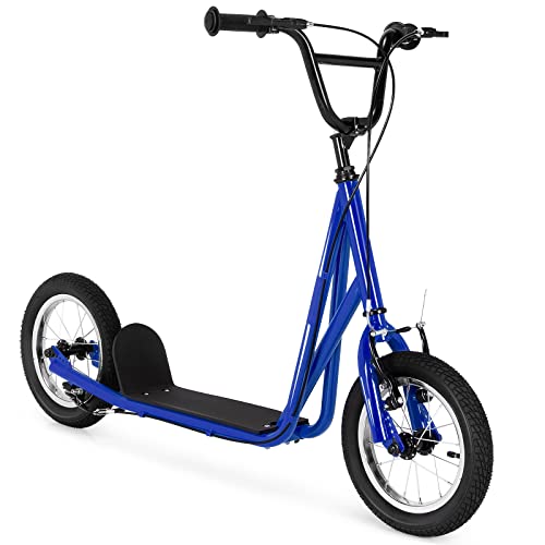 GOPLUS YOUTH KICK SCOOTER KIDS KICK SCOOTER W/ 12-INCH WHEELS 8+ - BLUE - Like New