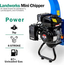 Landworks Mini Wood Chipper Shredder Mulcher 7HP Compact Design 3" GUO033 - Blue Like New