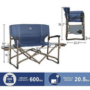 TIMBER RIDGE Double Camping Chair Foldable Loveseat Directors Blue - Like New