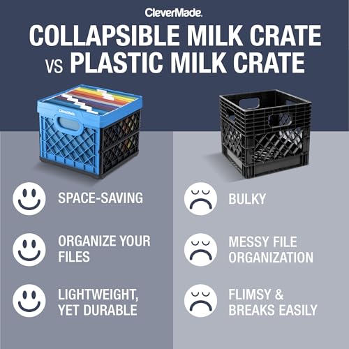 CLEVERMADE COLLAPSIBLE 25L (6 GAL) STACKABLE STORAGE BINS 8034174 - BLACK - Like New