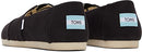 10018284 TOMS WOMEN'S ALPARGATA RECYCLED SLIP-ON WIDE W8 BLACK/WHITE - Brand New