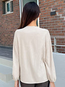 Women’s Casual Blouses V Neck Lantern Sleeve Blouse Work T Shirts ST1778 - M - Brand New