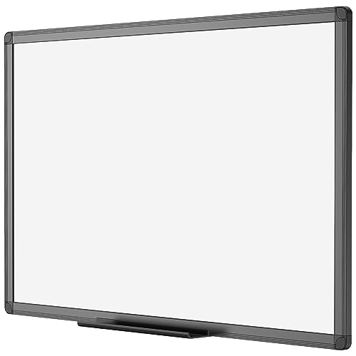 VIZ-PRO Magnetic Dry Erase White Board, 48 X 36 Inches, Black Aluminium Frame - Like New