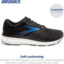 BROOKS MEN'S DYAD 11 RUNNING SHOE - SIZE: MEN 8.5 - BLACK/EBONY/BLUE - Like New