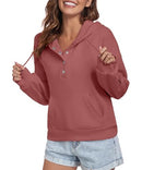 FKEEP WOMEN HOODIES CASUAL BUTTON DOWN SWEATSHIRT DRAWSTRING FASHION RED S - Brand New