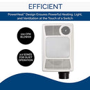 BROAN 100 CFM FOR 4" DUCTS W/100W MAX INCANDESCENT LIGHT HEATER 100HL - WHITE - Like New