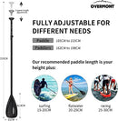 Overmont Aluminum Alloy SUP Paddle 3 Piece Adjustable Stand Up Paddleboard - Brand New
