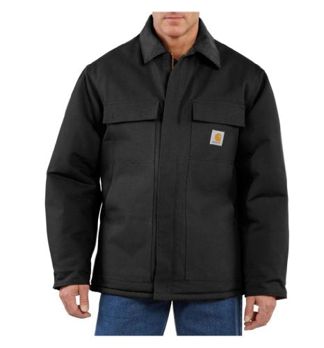 CARHARTT MEN'S LOOSE FIT FIRM DUCK INSULATED TRADITIONAL COAT BLACK MENS XLT - Like New
