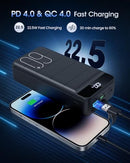 NUXGAL POWER PORTABLE CHARGER 60000MAH POWER BANK - 22.5W FAST CHARGING - BLACK - Like New