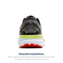 BROOKS MEN’S GHOST 16 NEUTRAL RUNNING SHOE SIZE MEN 10.5W BLACK/CITRUS/RED - Like New