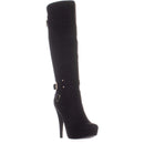 G BY GUESS WOMENS DESTYNN 2 FAUX SUEDE KNEE-HIGH BOOTS - SIZE: WOMEN 10 - BLACK - Like New