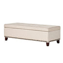 CHRISTOPHER KNIGHT HOME GAVIN FABRIC STORAGE OTTOMAN 73427.00 - BEIGE - Like New