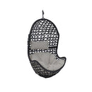 SUNNYDAZE CORDELIA RESIN WICKER HANGING EGG CHAIR AJ-772 - GRAY CUSHIONS - Like New