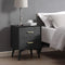DECORO METRO TWO DRAWER NIGHTSTAND BED SIDE TABLE, BLACK - - Scratch & Dent