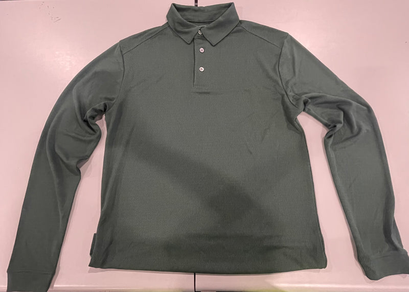 PGA TOUR PGA MEN'S SURPRISE LONG SLEEVE POLO - SIZE: MEN S - GREEN - Like New