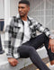 COOFANDY MEN'S FLANNEL LONG SLEEVE COTTON PLAID BUTTON DOWN SHIRT BLACK BLOCK - Brand New
