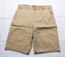 JUMP START MEN'S 4-WAY STRETCH FABRIC BUTTONED SHORTS - SIZE: MEN 14 - KHAKI - Brand New
