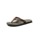 CJ7815 REEF MEN'S TWINPIN BEACH FLIP FLOPS TAN/GRAY SIZE MEN 13 - Like New